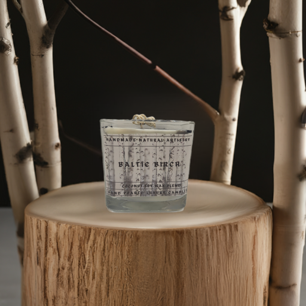 Candle for husband gift for boyfreind gift candle for garage cabin vibes candle wood scented candle Baltic birch lux cube 11 oz candle