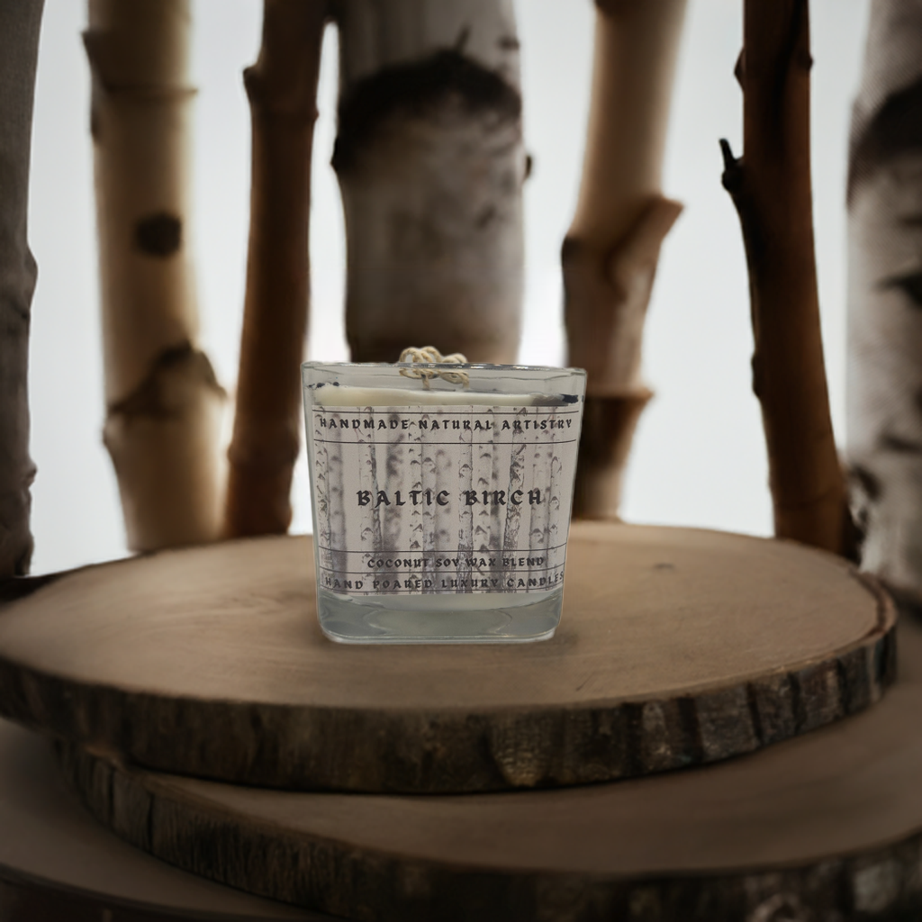 Candle for husband gift for boyfreind gift candle for garage cabin vibes candle wood scented candle Baltic birch lux cube 11 oz candle