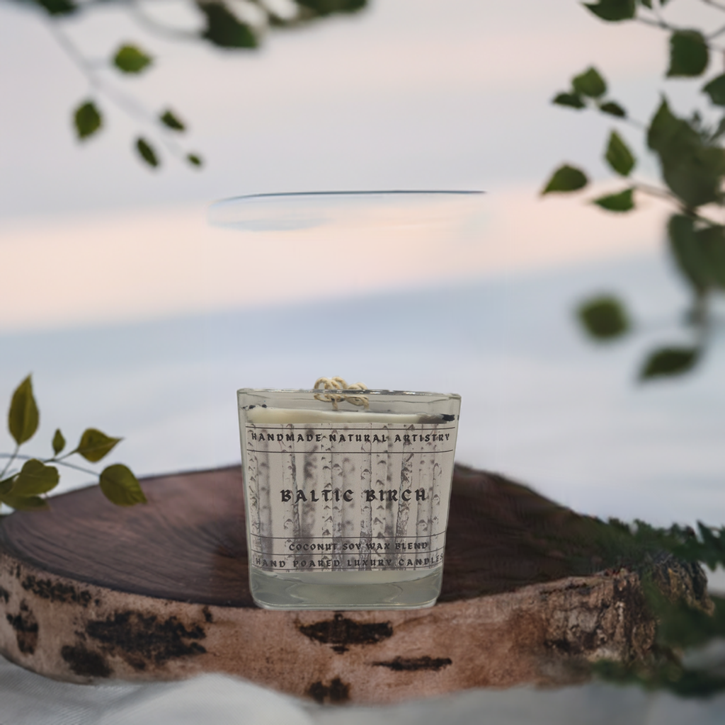Candle for husband gift for boyfreind gift candle for garage cabin vibes candle wood scented candle Baltic birch lux cube 11 oz candle