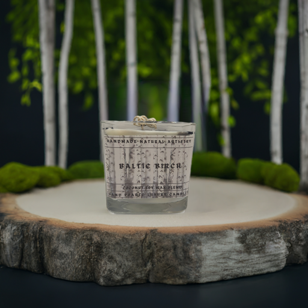 Candle for husband gift for boyfreind gift candle for garage cabin vibes candle wood scented candle Baltic birch lux cube 11 oz candle