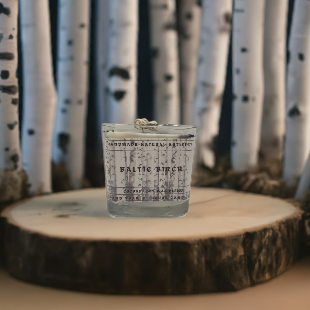 Candle for husband gift for boyfreind gift candle for garage cabin vibes candle wood scented candle Baltic birch lux cube 11 oz candle