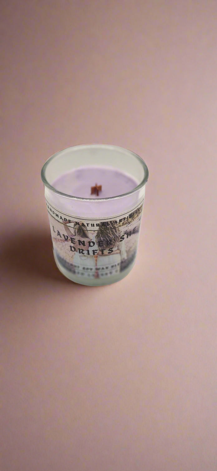 Lavender Wood Wick 6 oz Candle - Relaxing Aromatherapy Candle