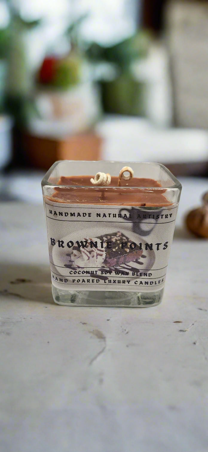 Brownie Points 11 oz Cube Candle - Bakery scented candle