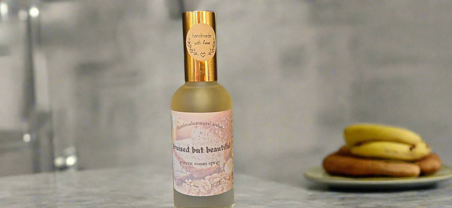 Room spray for her roomspray gift for mom bakery scented room spray gift for girlfreind bannana nut bread scented Bruised but beautiful 3.8 oz lux room spray