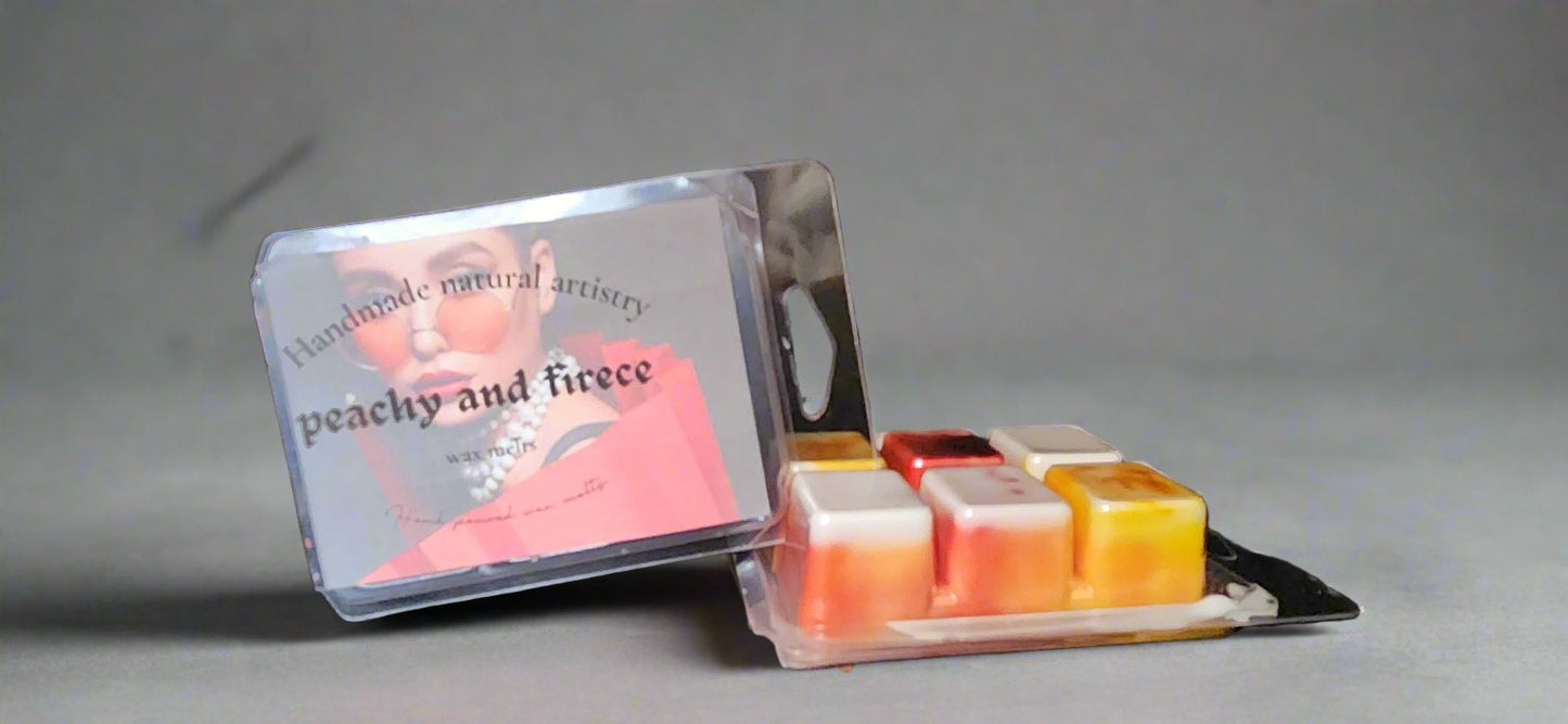 Wax melt fruity waxmelt juicy peach and clementine wax melt best for kitchen sweet wax melt Peachy and fierce 2.5 oz wax melt