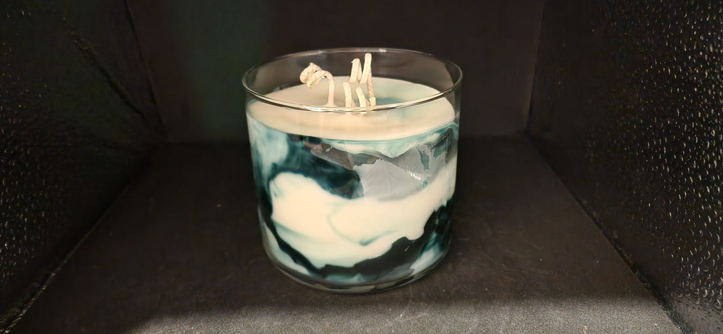 3 wick candle for him unique gift green candle wood smell candle super strong candle  Medussas garden 16 oz 3 wick candle