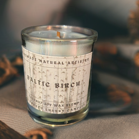 Candle for him gift cabin vibes gift rustic gift for boyfreind gift for dad wood wick candle Baltic birch 6 oz crakling wood wick candle