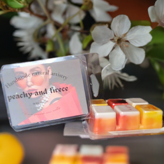 Wax melt fruity waxmelt juicy peach and clementine wax melt best for kitchen sweet wax melt Peachy and fierce 2.5 oz wax melt