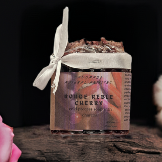 Bar soap for her gift cherry scented soap gift for women boss soap for sensitive skin loving soap Rouge reble cherry charcoal Cold process bar soap