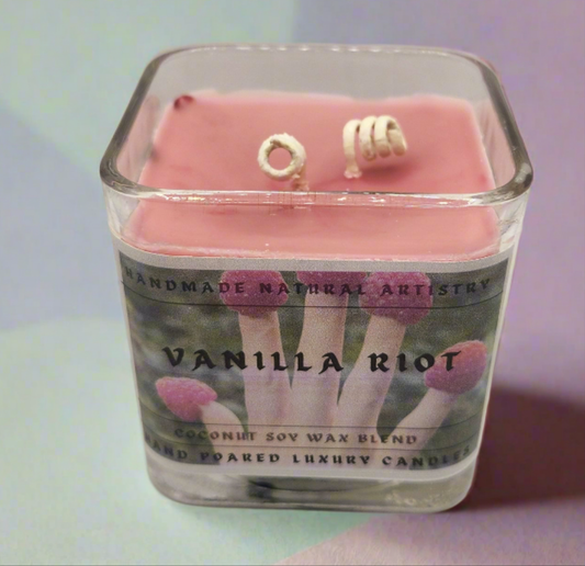 Strong Scented Vanilla Riot Cube Candle - Raspberry Twist