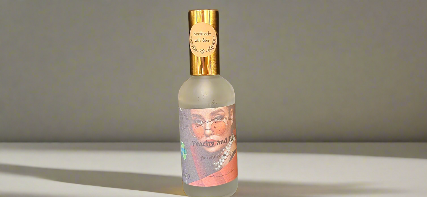 Room spray Peachy and fierce frosted glass luxurious room spray gift for boss gift unique scent room spray gift for duaghter 3.8 oz lux room spray