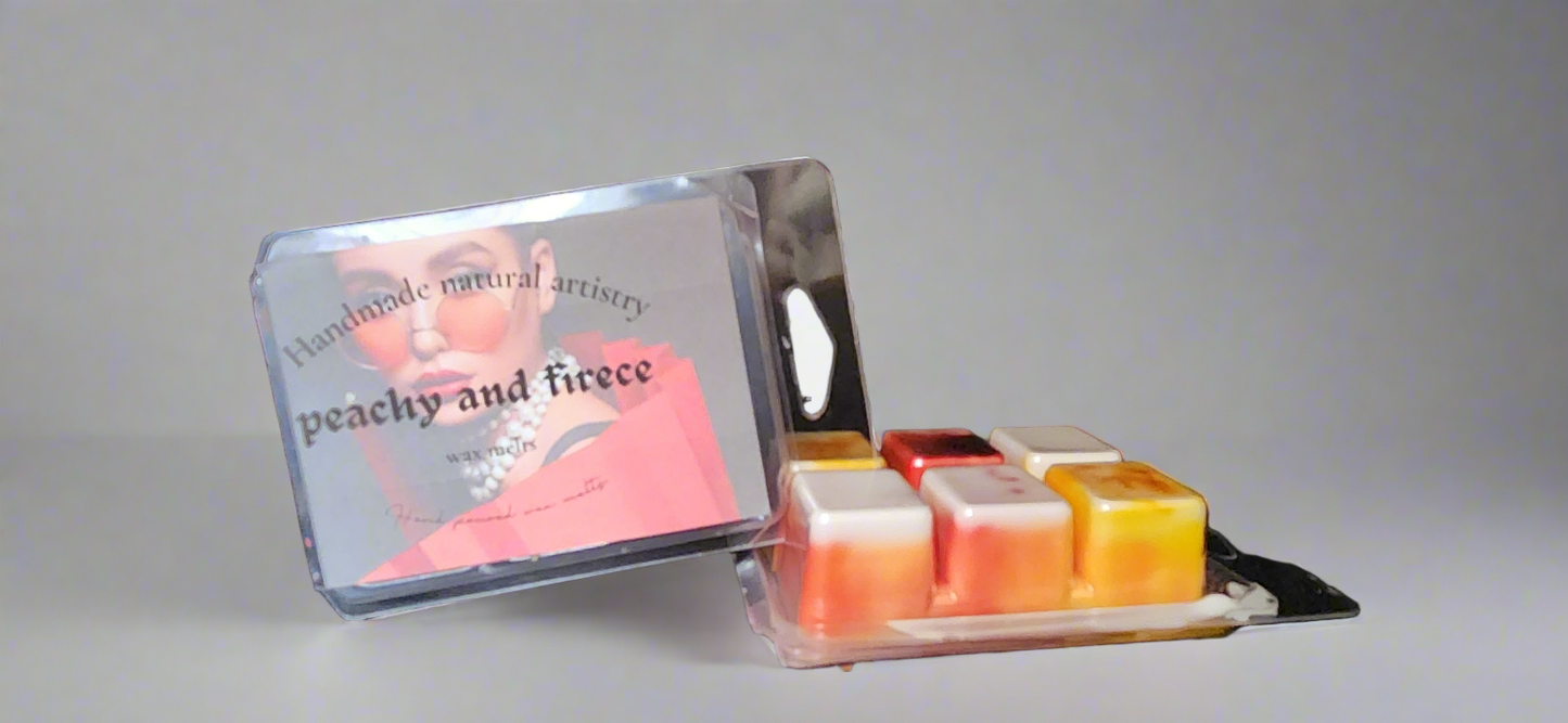 Wax melt fruity waxmelt juicy peach and clementine wax melt best for kitchen sweet wax melt Peachy and fierce 2.5 oz wax melt