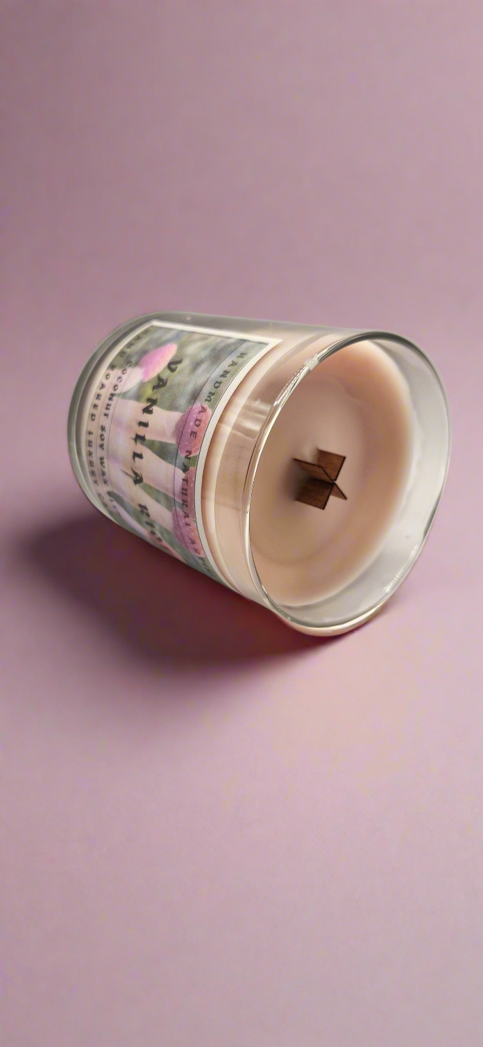 Strong Scented Vanilla Riot Candle - Raspberry Twist 10 oz wood wick