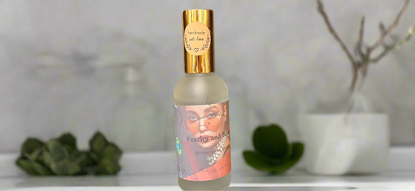 Room spray Peachy and fierce frosted glass luxurious room spray gift for boss gift unique scent room spray gift for duaghter 3.8 oz lux room spray