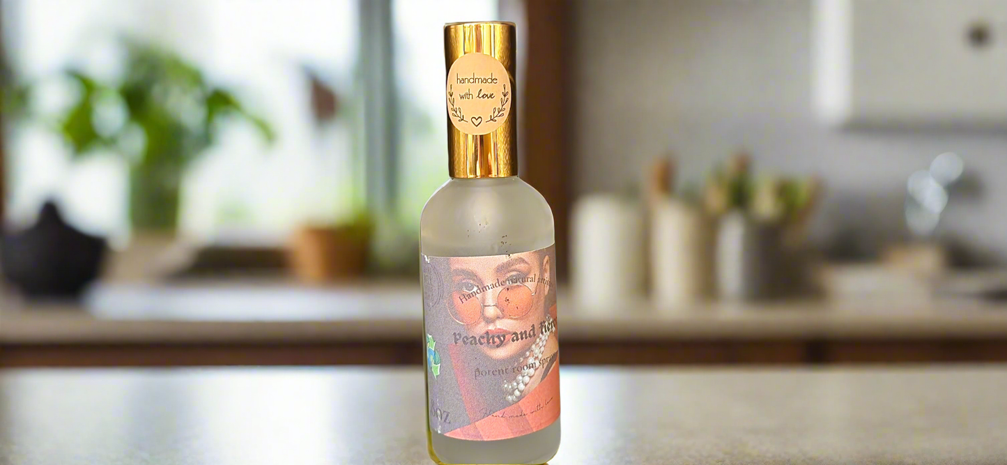 Room spray Peachy and fierce frosted glass luxurious room spray gift for boss gift unique scent room spray gift for duaghter 3.8 oz lux room spray