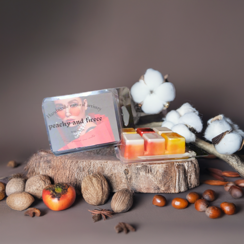 Wax melt fruity waxmelt juicy peach and clementine wax melt best for kitchen sweet wax melt Peachy and fierce 2.5 oz wax melt
