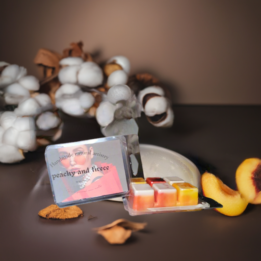 Wax melt fruity waxmelt juicy peach and clementine wax melt best for kitchen sweet wax melt Peachy and fierce 2.5 oz wax melt