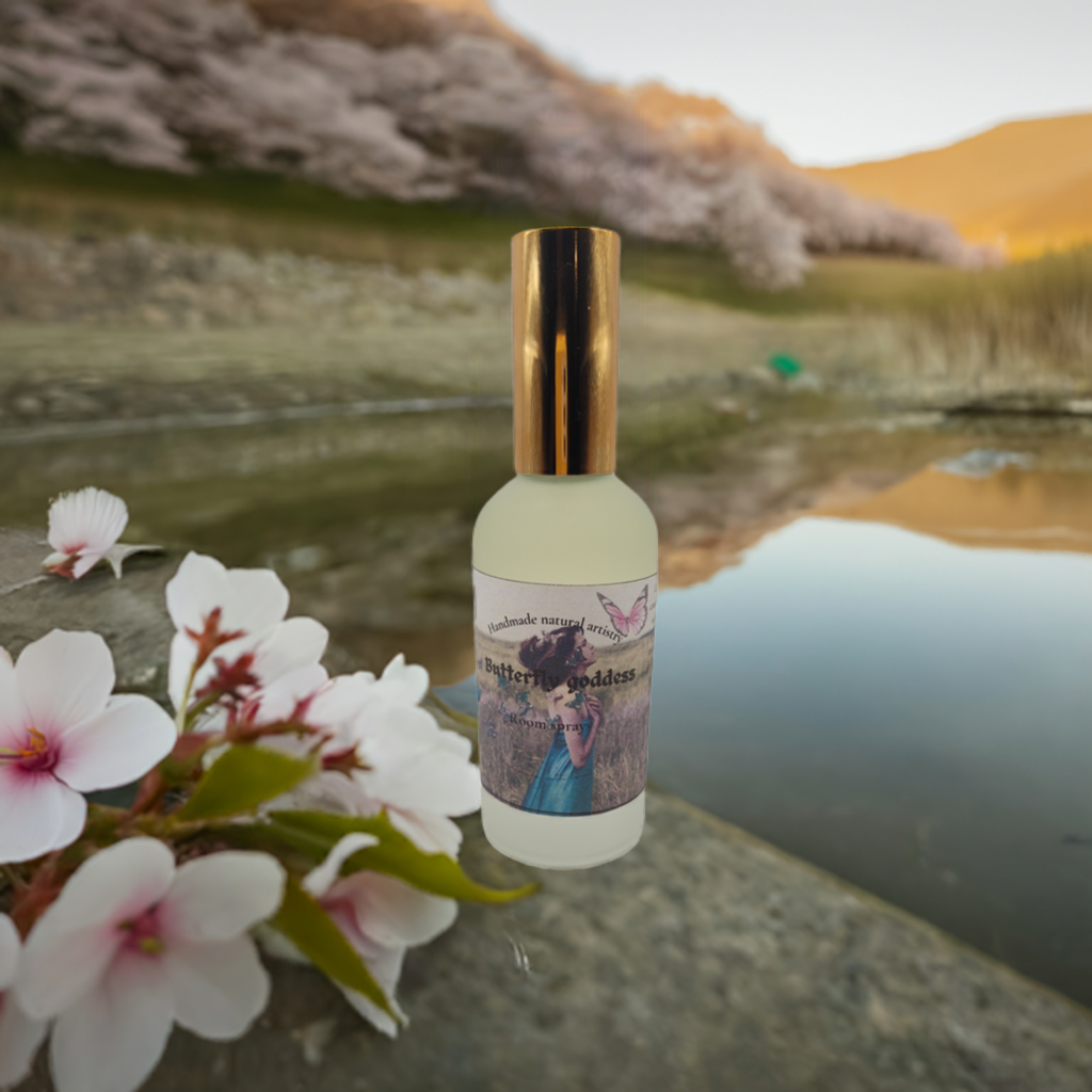 Room spray Butterfly Goddess pink sugar and pomegranate scented room spray for girlfreind housewarming gift dorm room gift for duaghter gift unique fruity scented room spray 3.8 oz lux room spray