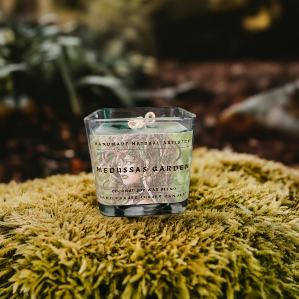 Candle wood scented candle for husband gift idea unique scented candle for office candles Medussas Garden 11 oz candle