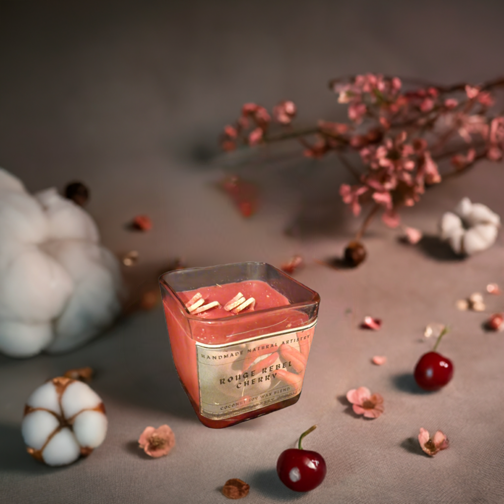 Candle for girlfreind gifts candles cherry candle for her romantic vibes Rouge Reble Cherry 11 oz lux cube candle
