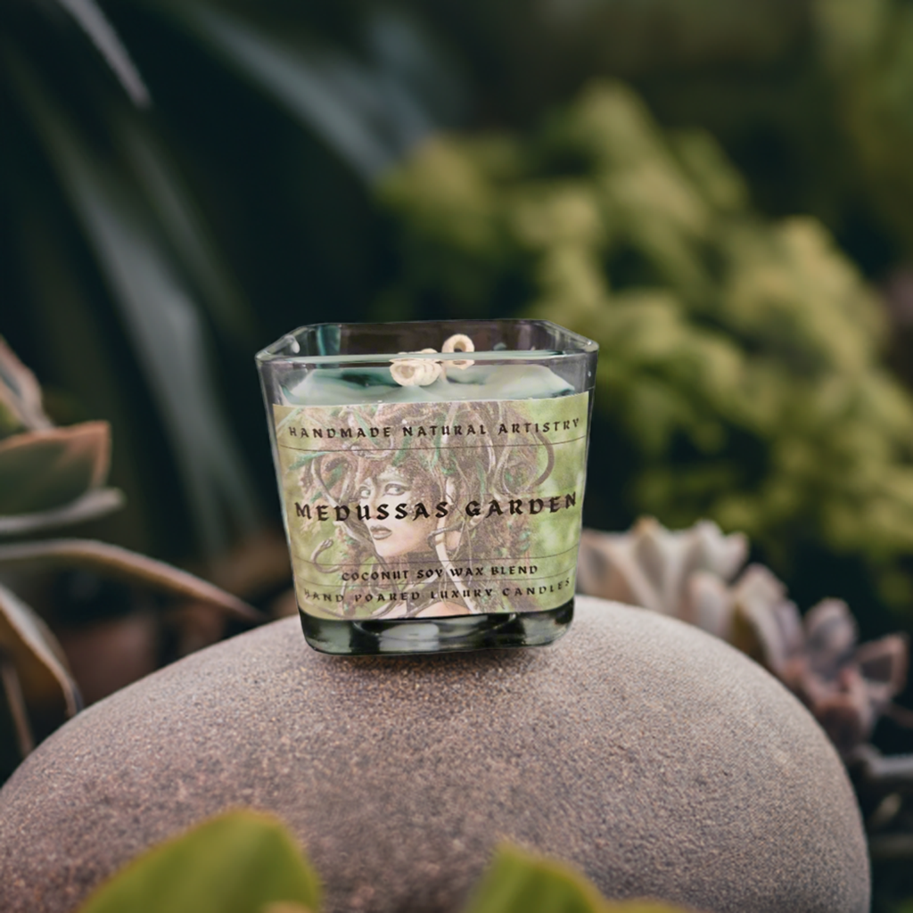 Candle wood scented candle for husband gift idea unique scented candle for office candles Medussas Garden 11 oz candle