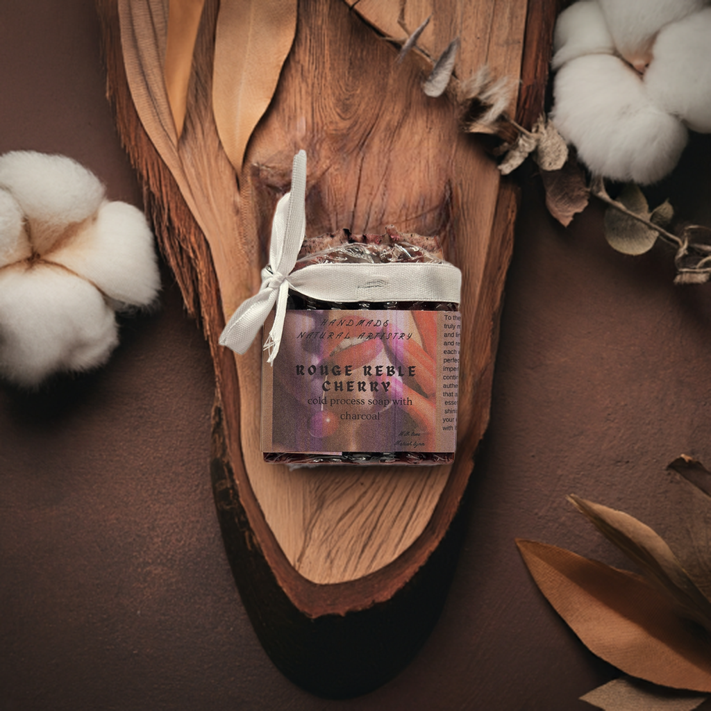 Bar soap for her gift cherry scented soap gift for women boss soap for sensitive skin loving soap Rouge reble cherry charcoal Cold process bar soap