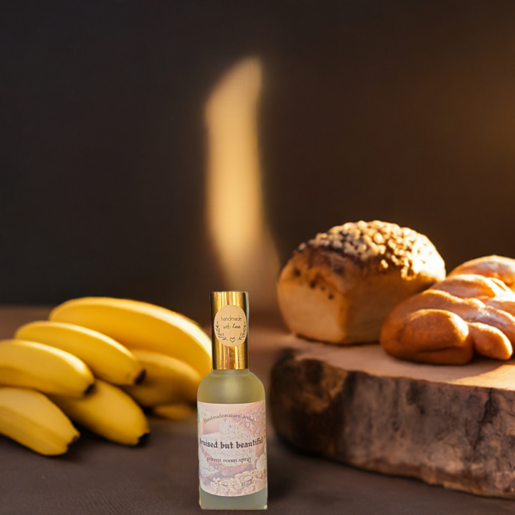 Room spray for her roomspray gift for mom bakery scented room spray gift for girlfreind bannana nut bread scented Bruised but beautiful 3.8 oz lux room spray