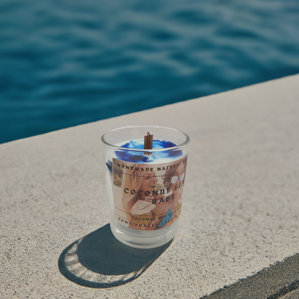 Coconut beach babe 6 oz x crackling wood wick candle