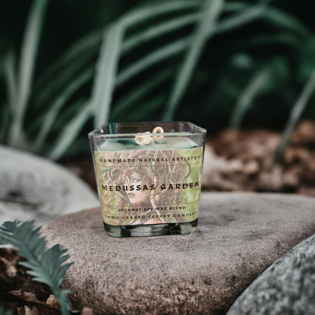 Candle wood scented candle for husband gift idea unique scented candle for office candles Medussas Garden 11 oz candle