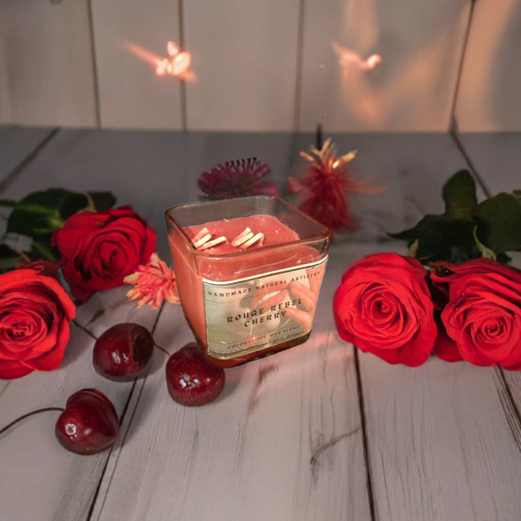 Candle for girlfreind gifts candles cherry candle for her romantic vibes Rouge Reble Cherry 11 oz lux cube candle