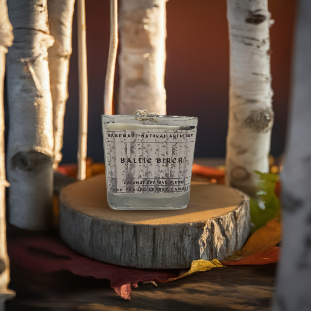 Candle for husband gift for boyfreind gift candle for garage cabin vibes candle wood scented candle Baltic birch lux cube 11 oz candle