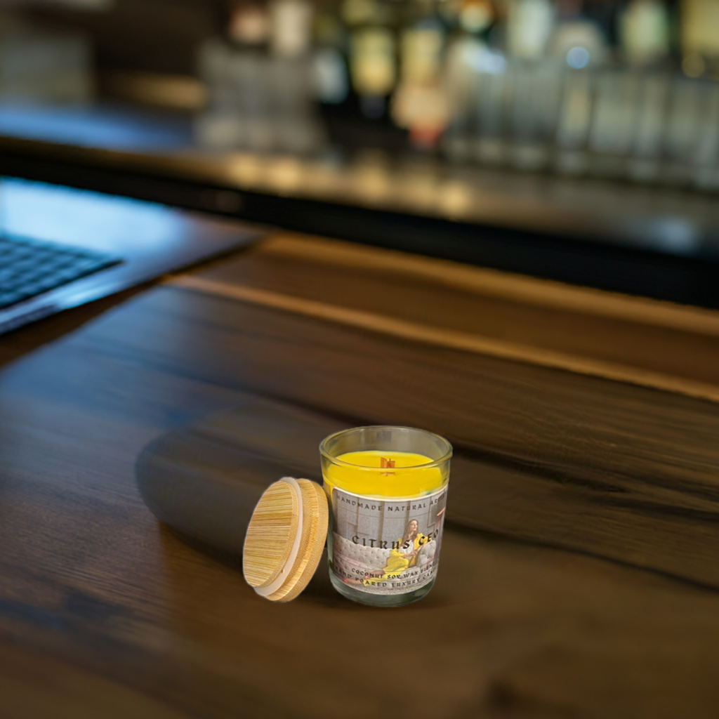 Citrus CEO 6 ox Crackling Wood Wick Candle