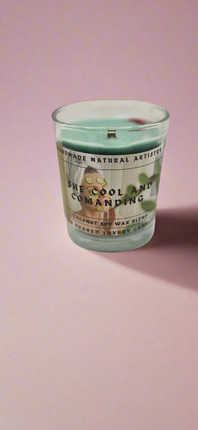 Refreshing Cucumber & Melon 6 oz cool and commanding Candle - Handmade Natural Artistry