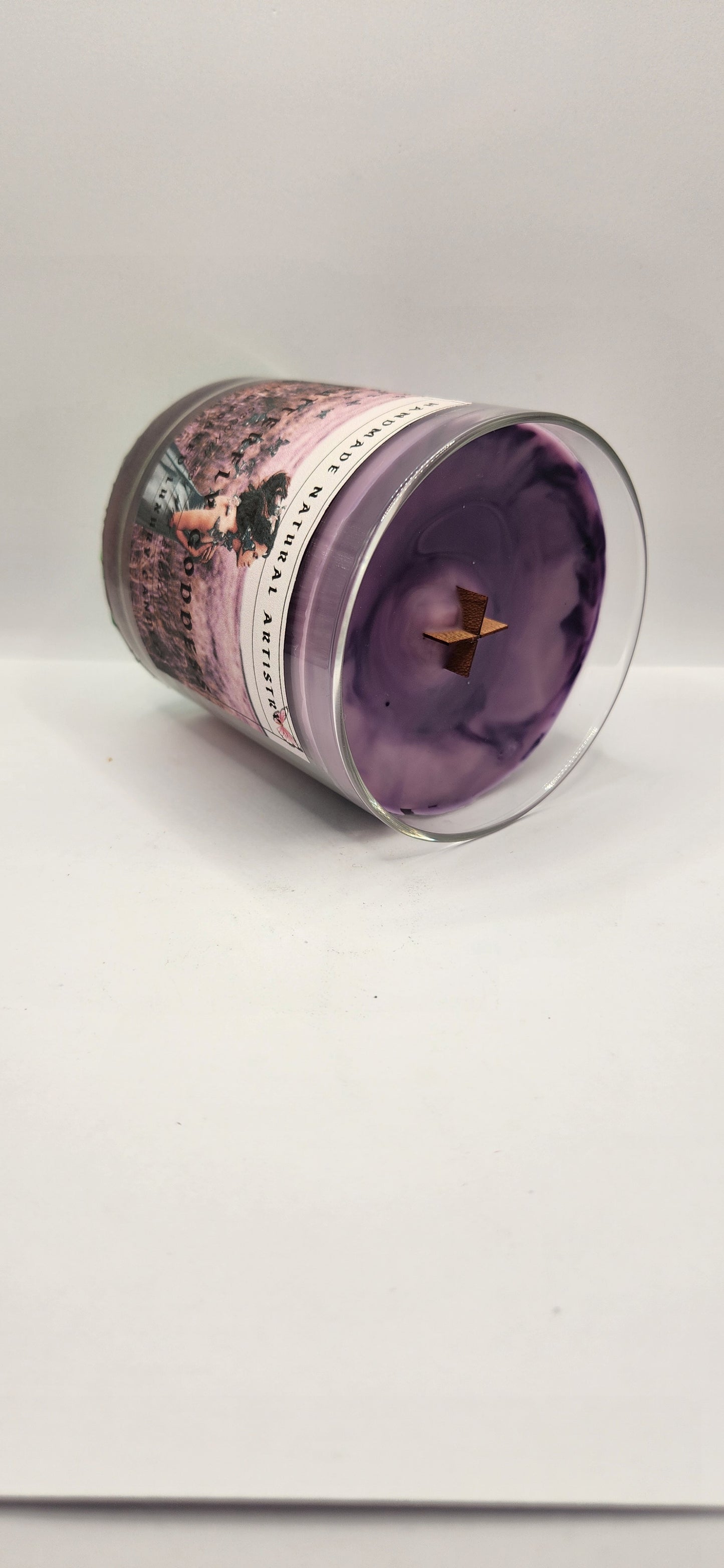 Wood Wick Candle - Butterfly Goddess 10 oz | Pink sugar and pomegranate color changing
