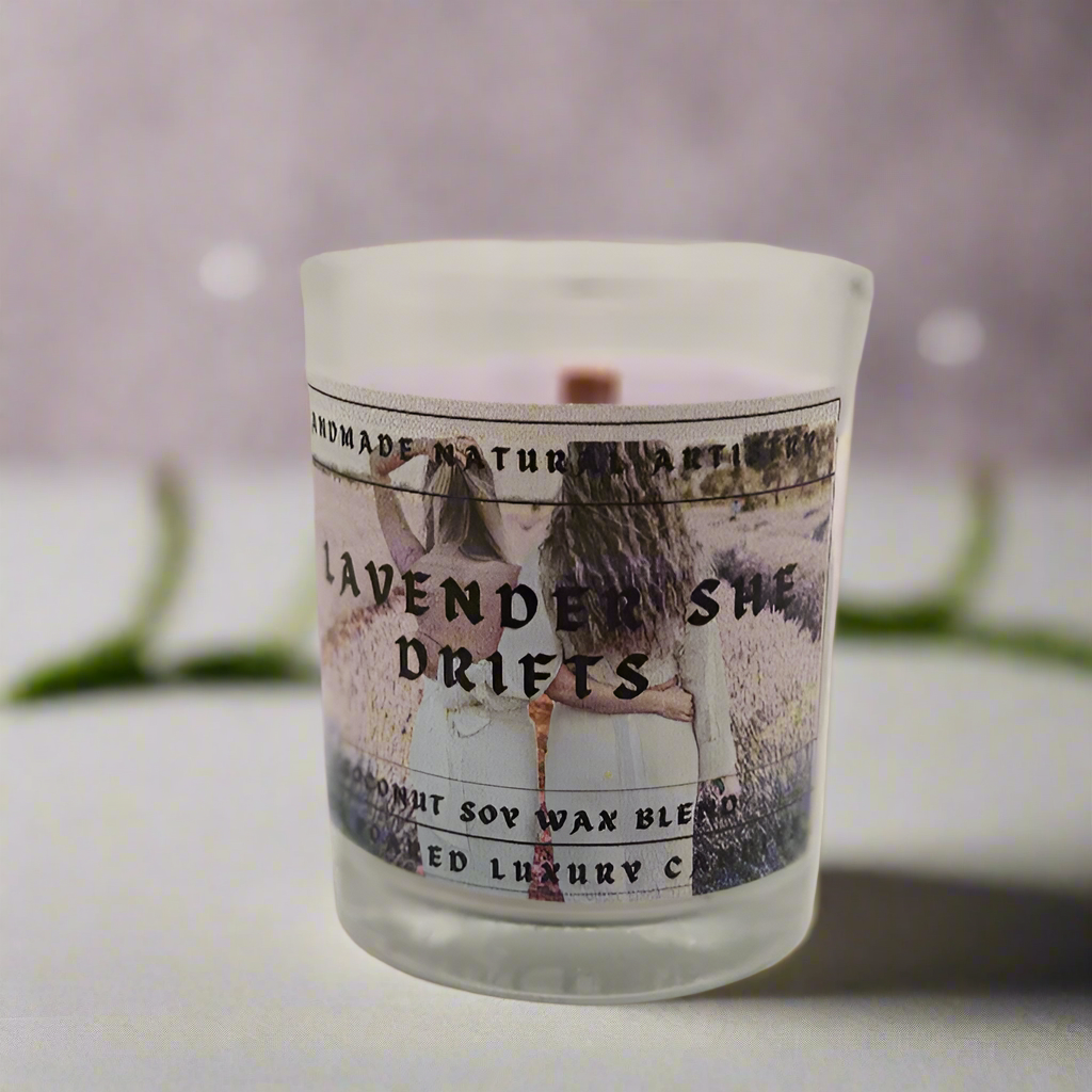 Lavender Wood Wick 6 oz Candle - Relaxing Aromatherapy Candle