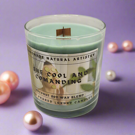 Refreshing Cucumber & Melon Wood Wick Candle - 10 oz Cool and Comanding
