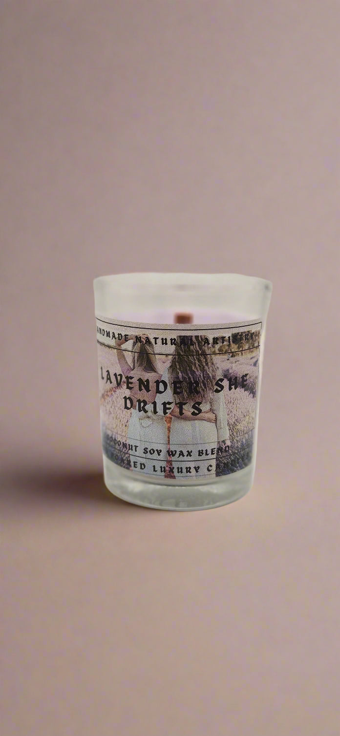 Lavender Wood Wick 6 oz Candle - Relaxing Aromatherapy Candle