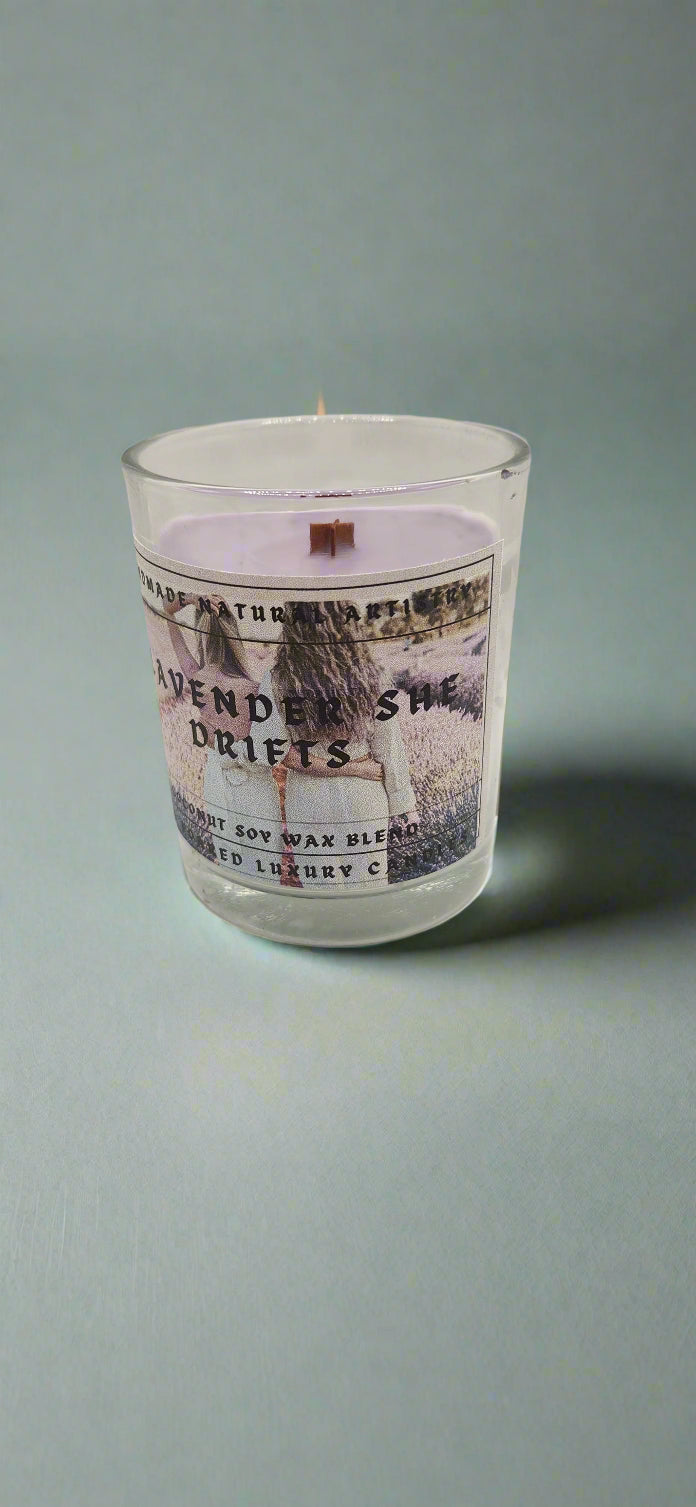 Lavender Wood Wick 6 oz Candle - Relaxing Aromatherapy Candle