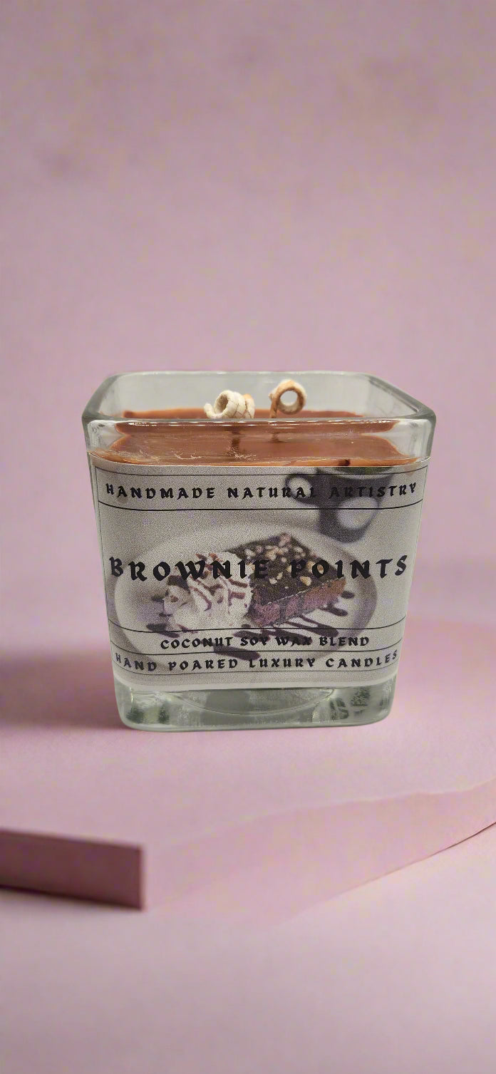 Brownie Points 11 oz Cube Candle - Bakery scented candle