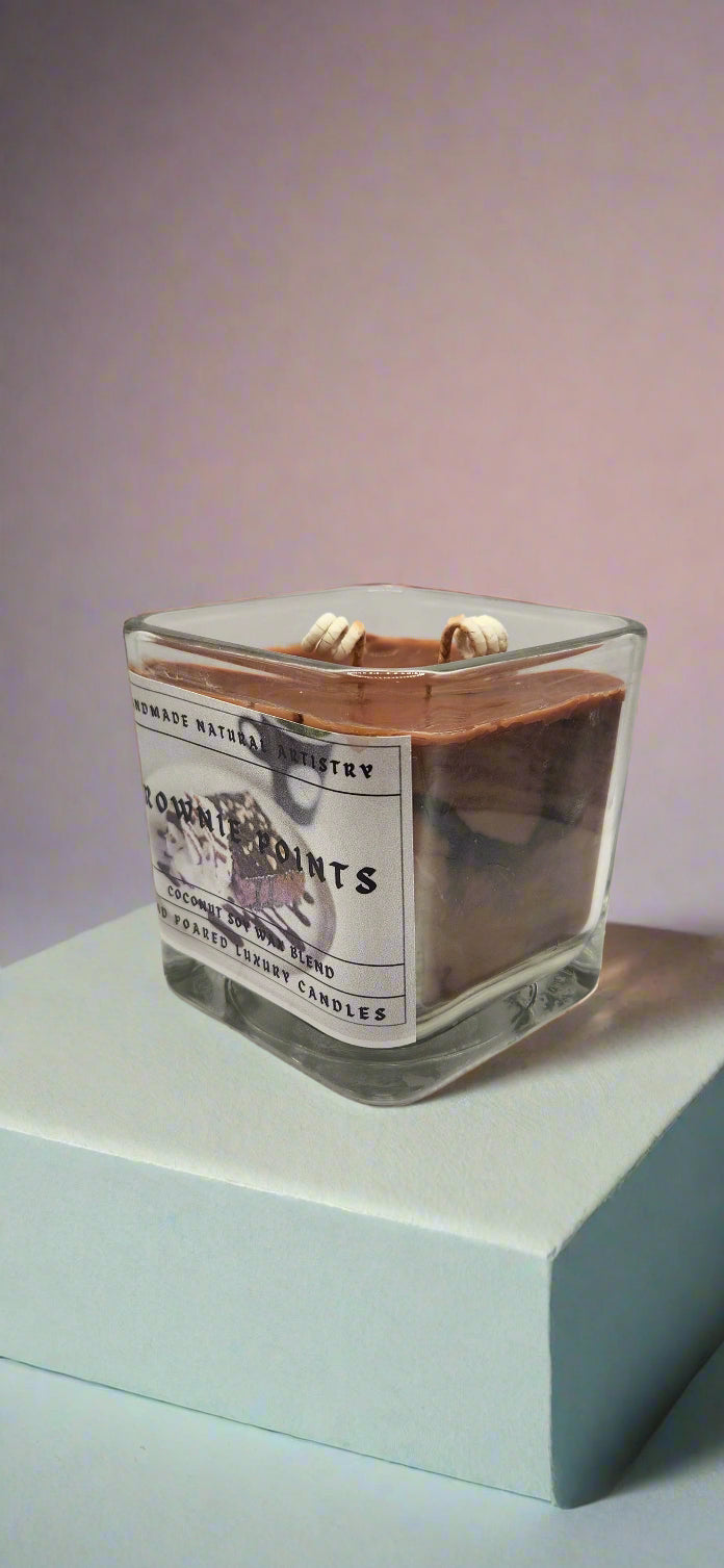 Brownie Points 11 oz Cube Candle - Bakery scented candle