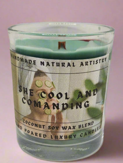 Refreshing Cucumber & Melon 6 oz cool and commanding Candle - Handmade Natural Artistry