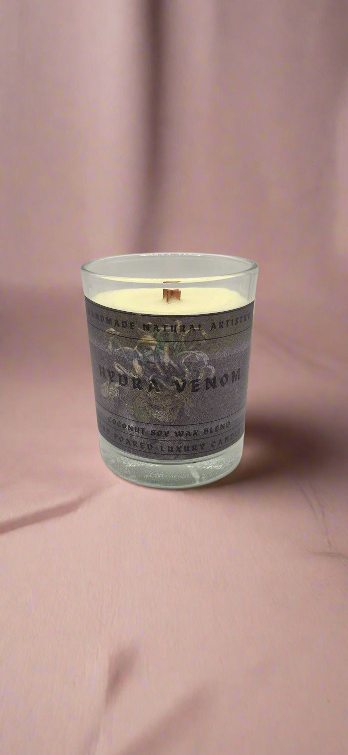 Candle unique Hydra Venom 6 oz Candle - mini crackling wood wick candle