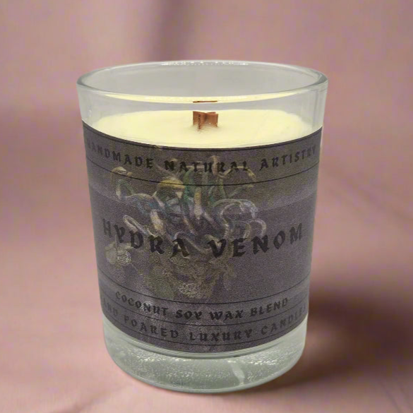 Candle unique Hydra Venom 6 oz Candle - mini crackling wood wick candle