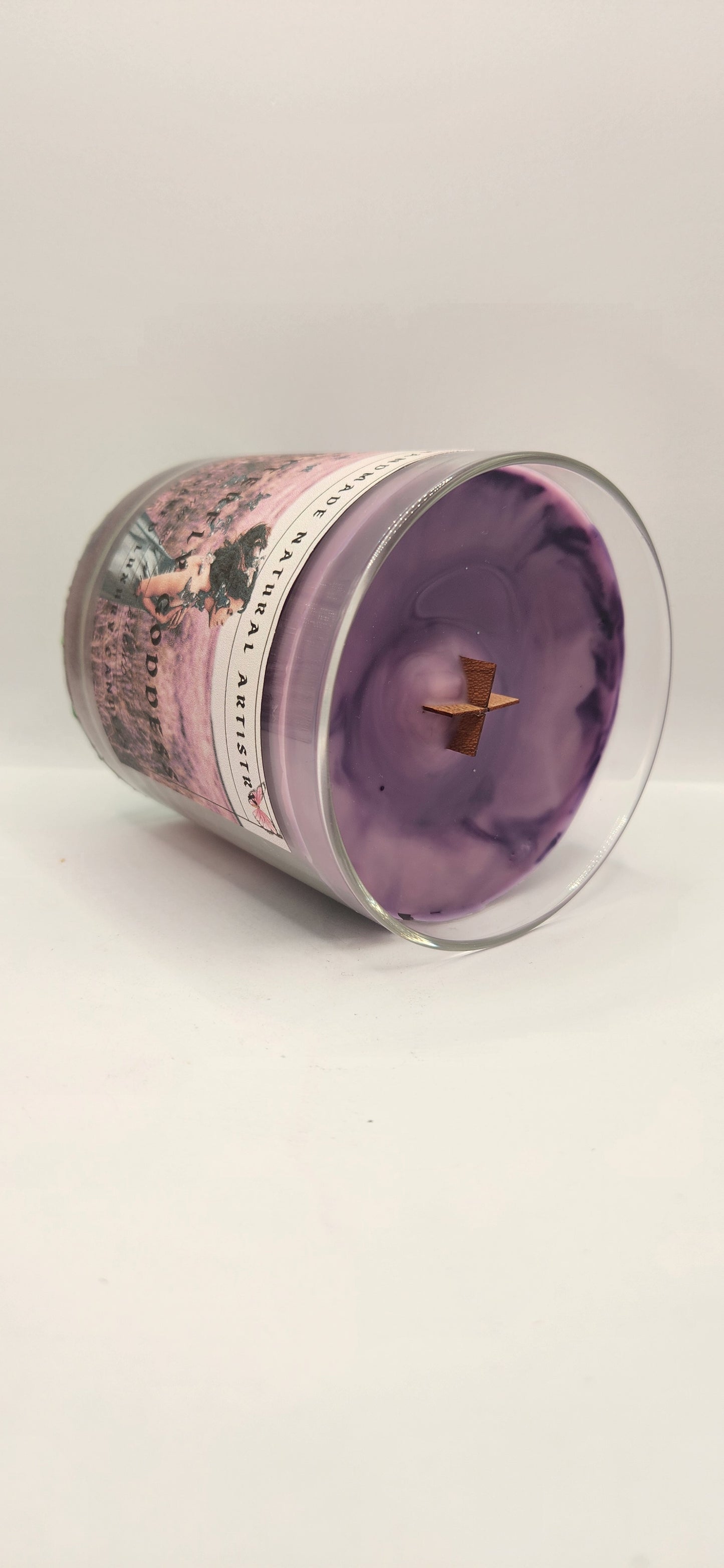 Wood Wick Candle - Butterfly Goddess 10 oz | Pink sugar and pomegranate color changing